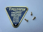 Triumph 'trophy' Timing Cover Patent Plate Badge 70-2876B. Fixed Price $16.95.