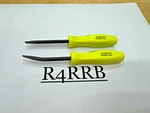 Snap-on Tools Usa New 2PC Rare Hiviz 5" Straight Bent Mini Pocket Prybar Lot Set. Fixed Price $99.94.