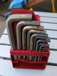 Snap On AWM110BHK- Piece Metric L-shaped Hex Key Wrench Set In Steel Case. Fixed Price $20.00.