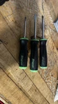 Snap-on SGDX80BG Green Handle Soft Grip Screw Driver Set 3. Fixed Price $80.00.