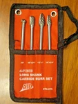 Atd 4PC Automotive 6" Long 1/4" Shank Double Cut Carbide Burr Set W/pouch #8170. Fixed Price $119.99.