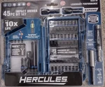 45 Pc Hercules Impact Driver Bit Set Magnetic Guide Drill Torque Slottled Square. Fixed Price $35.95.