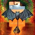 Glitter Bat Halloween Tree Topper Small Black Metal Green Blue Spooky Vampire. Fixed Price $29.99.
