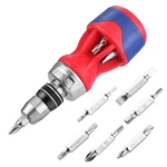Workpro 12-IN-1 Ratcheting Multi-bit Screwdriver, Stubby, Blue And Red. Fixed Price $22.36.