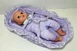 Cute Blue Eyes Baby Doll Marked 16206B TR-20 Girl With Lavender Carry Case. Fixed Price $10.99.
