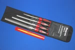Snap-on Tools New Sealed 4 Pc Instinct Red Soft Grip Handle Half Round File Set. Fixed Price $212.32.