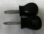Snap-on Black Hard Handle Stubby Screwdriver Set Flat Tip #SSD1, #2 #SSDP22. Fixed Price $26.99.