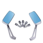Motorcycle Rectangle Rearview 8MM 10MM Blue Lens Side Mirrors 360 Chrome. Fixed Price $22.99.