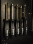 Snap-on Metric Nutdriver Set 5MM-9MM NDDM50A-NDDM90A Black Pieces. Fixed Price $60.00.