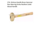 2 Lb. Hickory Handle Brass Hammer Non Marring Strike Resilient Solid Wood Auto. Fixed Price $49.95.