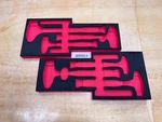 Snap-on Tools New Red 2PC Foam Organizers For 6PC Dead Blow Steel Face Hammers. Fixed Price $249.95.
