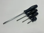 Snap-on Tools Usa 4PC Black Handle Screwdriver Set Lot, (3) Flat & (1) Phillips. Fixed Price $67.99.