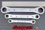 Snap-on 3-PIECE Double Box End Racheting Wrench Set: 2 Sae & 1 Metric. Fixed Price $29.99.